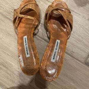 Manolo Blahnik Brown Strappy Sandals